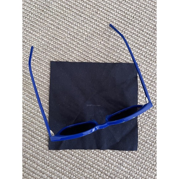 $450 EUC Saint Laurent YSL Surf SL38 002 Women\'s Blue Sunglasses + Case + Cloth main image 12